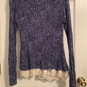Gorgeous blue top with lace